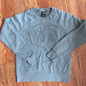 The North Face Sweater Womens Small Blue 3D Logo Long Sleeve Sweatshirt
